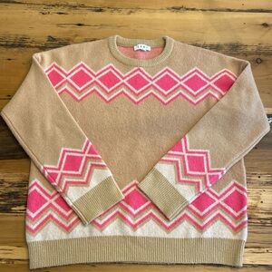 THML Anthropologie Aztec Crewneck Sweater Size L